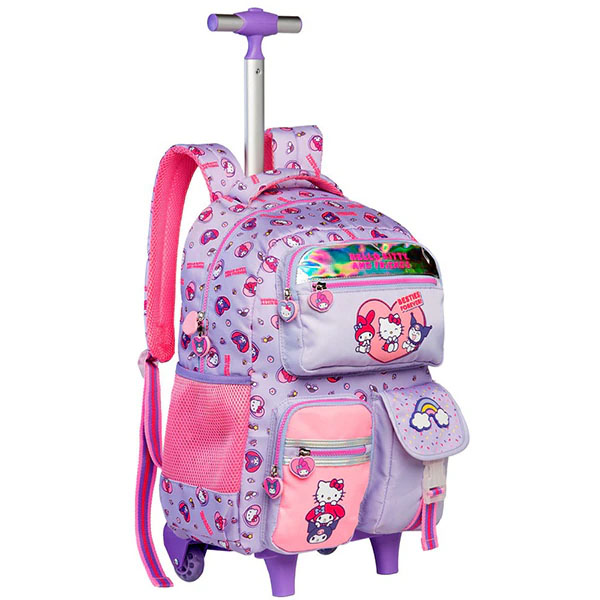 Mochila escolar com rodas  Hello Kitty Tween 15430  Xeryus - PT 1 UN