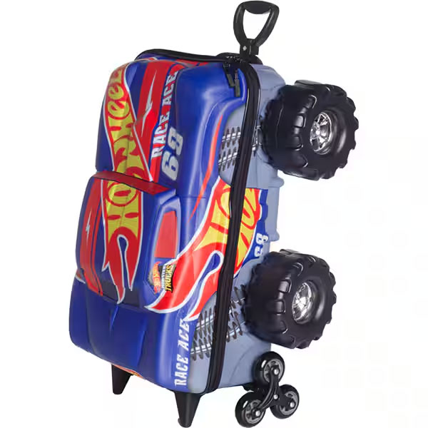 Mochila Escolar Infantil de Rodinhas em EVA Hot Wheels Monster Truck, Maxtoy - PT 1 UN