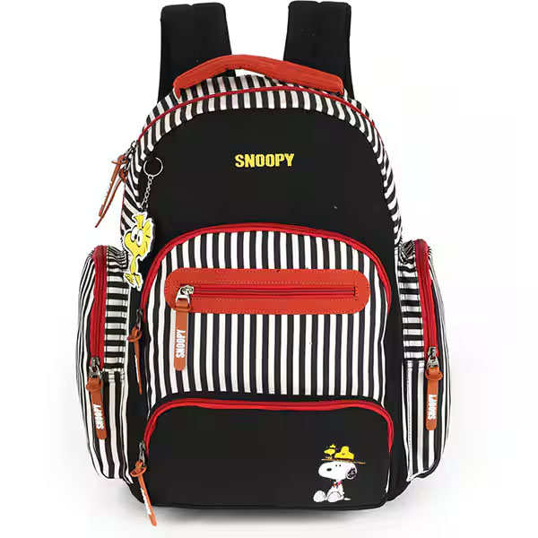 Mochila escolar em jeans Snoopy Preto MJ47768SN Luxcel - PT 1 UN