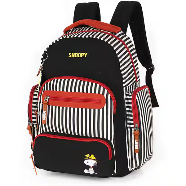 Mochila escolar em jeans Snoopy Preto MJ47768SN Luxcel - PT 1 UN