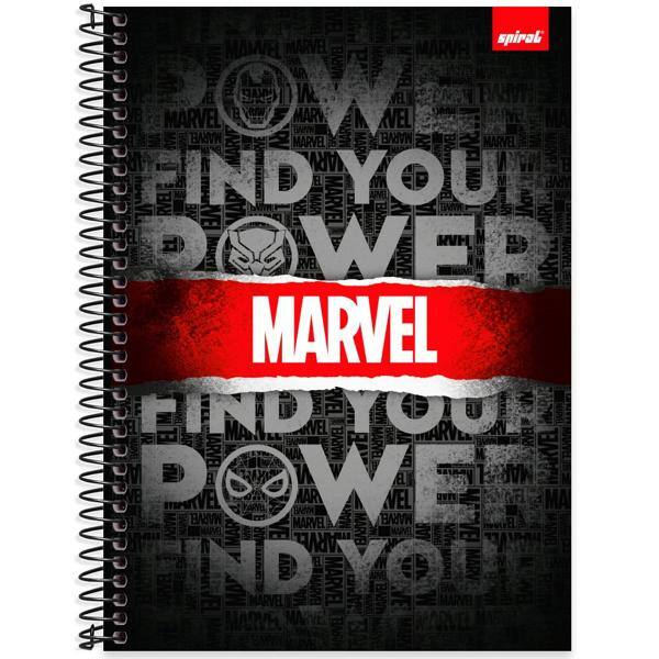 Caderno Universitário Capa Dura 1X1 80 Folhas Marvel Red Brick Spiral - PT 1 UN