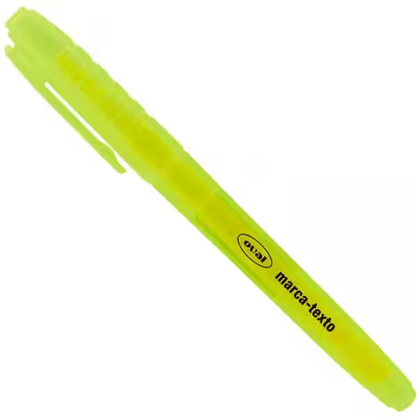 Pincel marca texto, Amarelo, Oval - BT 1 UN