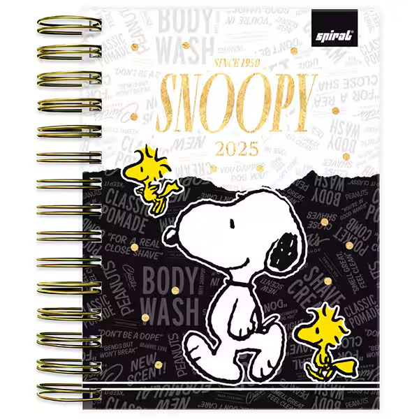 Agenda Diária 2025 Snoopy 176 folhas 2512427 Spiral Sno - PT 1 UN