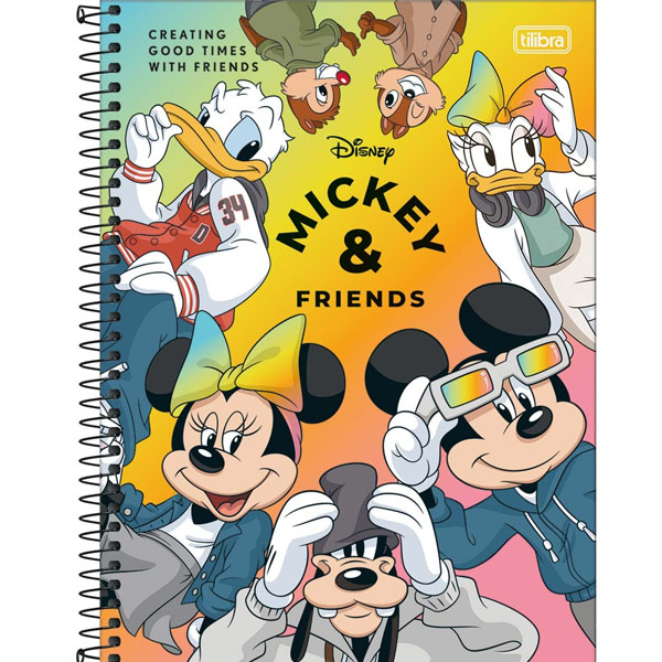 Caderno Capa Dura Universitário 1 Matéria Mickey Real Life 80 Folhas - Sortido