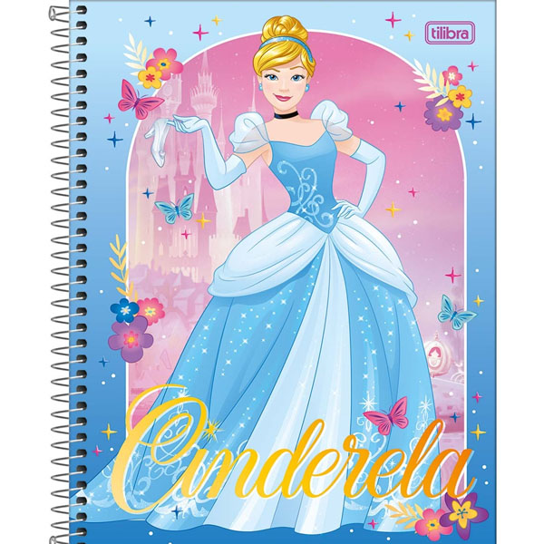 Caderno Capa Dura Universitário 1 Matéria Princesas Fit 80 Folhas - Sortido